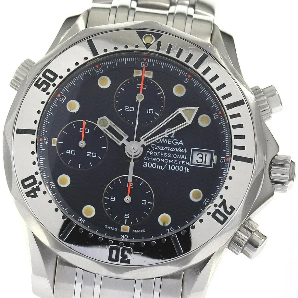 OMEGA Seamaster300 2598.80 Chronograph Date Navy Dial Automatic Men's